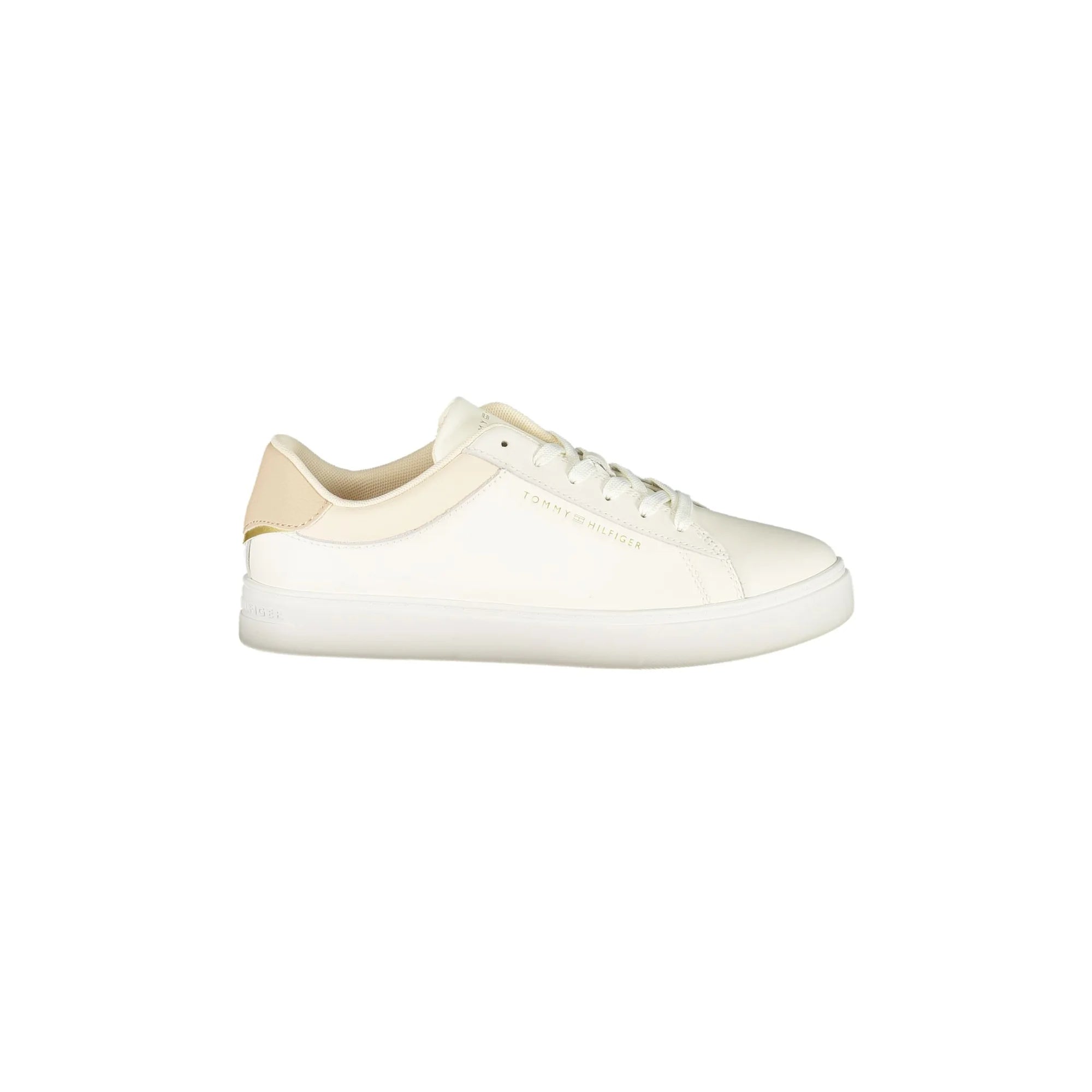 TOMMY HILFIGER Scarpe Sneakers Donna Beige con Dettagli a Contrasto e Plantare Removibile - foto prodotto